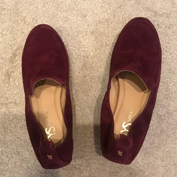 NWT Yosi Samra burgundy suede Block heeled loafer - Picture 4 of 4